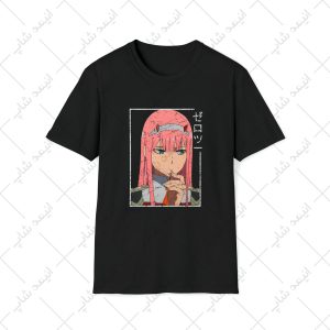 تیشرت مشکی طرح Darling in the Franxx کد 4