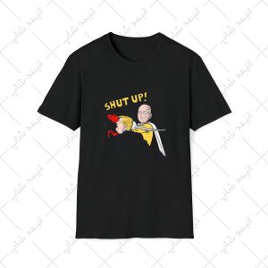 تیشرت مشکی طرح one punch man - مرد تک مشتی کد 5