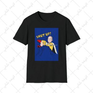 تیشرت مشکی طرح one punch man - مرد تک مشتی کد 6