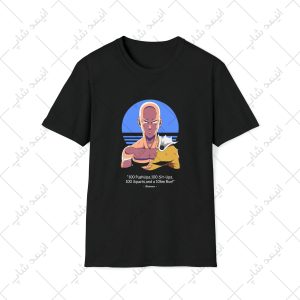 تیشرت مشکی طرح one punch man - مرد تک مشتی کد 8