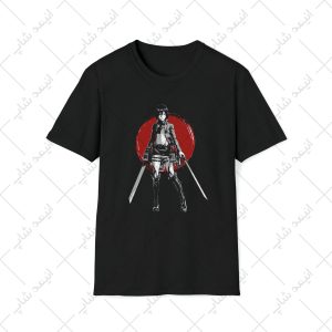 تیشرت مشکی طرح انیمه حمله به غول - Attack on Titan کد 14