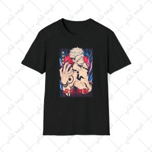 تیشرت مشکی طرح انیمه jujutsu kaisen کد 17