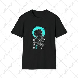 تیشرت مشکی طرح انیمه jujutsu kaisen کد 18