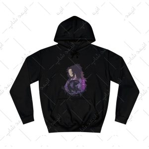 هودی مشکی طرح انیمه Demon Slayer کد 1