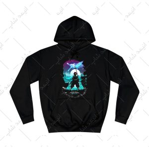 هودی مشکی طرح انیمه Demon Slayer کد 2