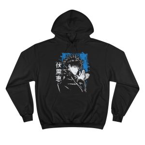 هودی مشکی طرح انیمه jujutsu kaisen