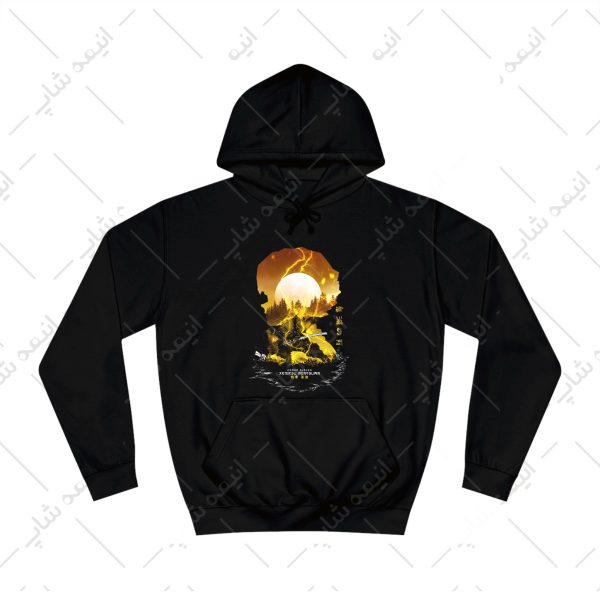 هودی مشکی طرح انیمه Demon Slayer کد 8