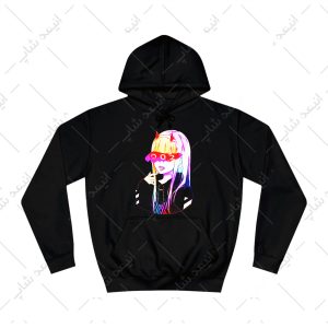 هودی مشکی طرح انیمه darling in the franxx کد 3