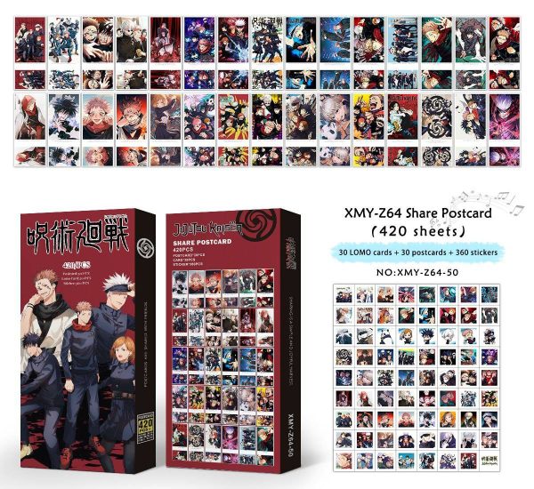 پک 420 عددی لموکارت و استیکر طرح انیمه jujutsu kaisen