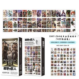 پک 420 عددی لموکارت و استیکر طرح انیمه attack on titan