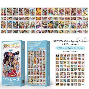 پک 420 عددی لموکارت و استیکر طرح انیمه one piece