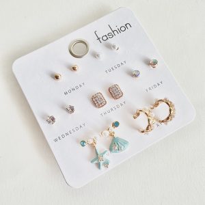 پک گوشواره دخترانه بدل طلا و جواهر