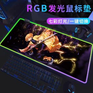 موس پد RGB گیمینگ طرح انیمه  DEMON SLAYER