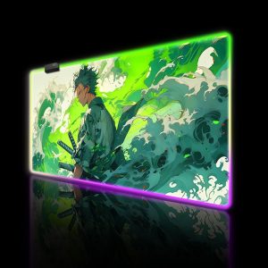 موس پد RGB گیمینگ طرح انیمه ONE PIECE زورو