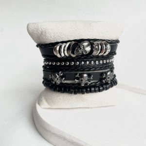 ست دستبند پسرانه (چرمی)