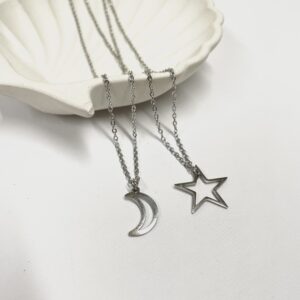 گردنبند ست استیل(ماه و ستاره)
