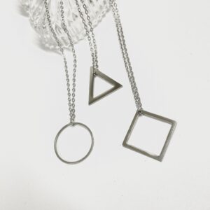 گردنبند ست استیل(دایره-مثلث-مربع)