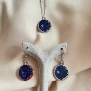 گردنبند و گوشواره ست (طرح ماه Dark_تاریک)